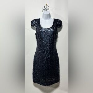 SUELY CENCINI Midnight‎ Sequin Mini Dress Size Medium